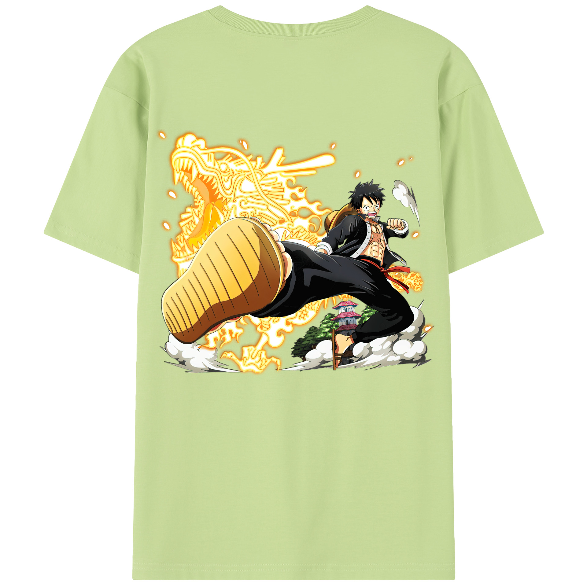 ワンピース モンキー・D・ルフィ ONE PIECE Monkey D. Luffy 綿100％半袖Tシャツ（背面プリント）